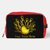 Personalisiertes Design des Golden Bowling Team Waschbeutel (Rückseite)