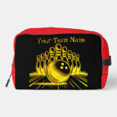 Personalisiertes Design des Golden Bowling Team Waschbeutel (Rückseite)