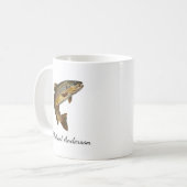 Personalisiertes Design für Angler – Forellen-Ange Kaffeetasse (Vorderseite Links)