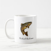 Personalisiertes Design für Angler – Forellen-Ange Kaffeetasse (Links)