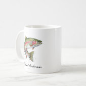 Personalisiertes Design für Angler – Forellen-Ange Kaffeetasse (Vorderseite Links)