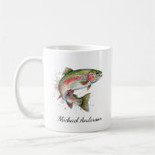 Personalisiertes Design für Angler – Forellen-Ange Kaffeetasse (Links)