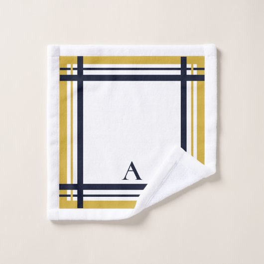 Personalisiertes Design für Gold und Marinestreife Badhandtuch Set (Waschlappen)