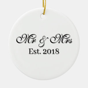 Personalisiertes Design für Paare mit Gründungsjah Keramik Ornament