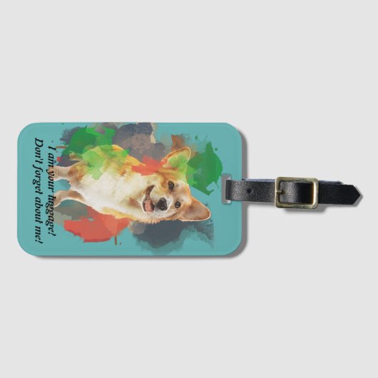 Personalisiertes Design "Hübsch Corgi". Gepäckanhänger (Vorderseite (Horizontal))