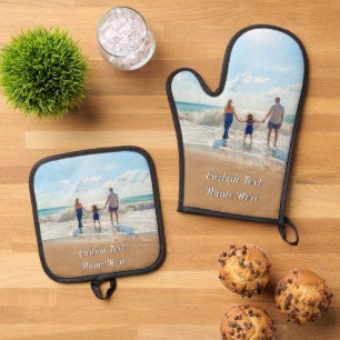 Personalisiertes Design Ihres eigenen Fotos und be Ofenhandschuh & Topflappen-Set