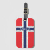 Personalisiertes Design mit norwegischer Flagge un Gepäckanhänger (Vorderseite Vertikal)
