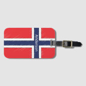 Personalisiertes Design mit norwegischer Flagge un Gepäckanhänger (Vorderseite (Horizontal))