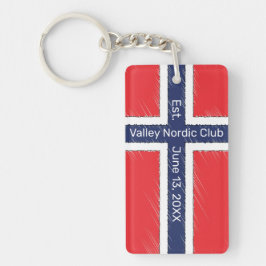 Personalisiertes Design mit norwegischer Flagge un Schlüsselanhänger