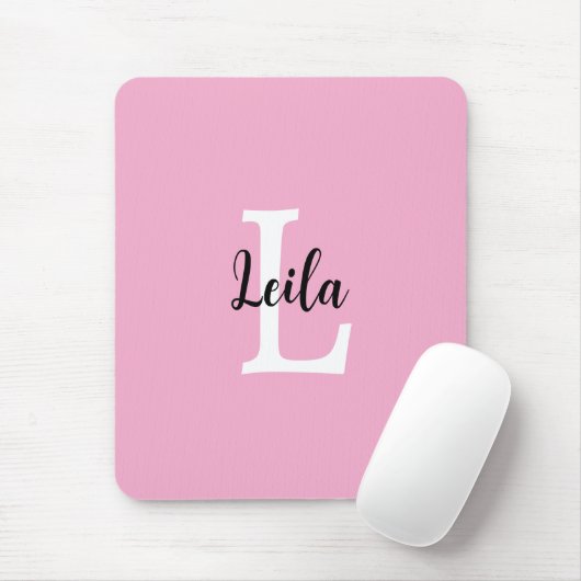 Personalisiertes Design mit rosa Monogramm-Schrift Mousepad (Mit Mouse)