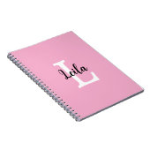 Personalisiertes Design mit rosa Monogramm-Schrift Notizblock (Rechte Seite)