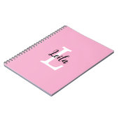 Personalisiertes Design mit rosa Monogramm-Schrift Notizblock (Linke Seite)