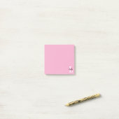 Personalisiertes Design mit rosa Monogramm-Schrift Post-it Klebezettel (Auf Schreibtisch)