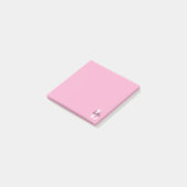 Personalisiertes Design mit rosa Monogramm-Schrift Post-it Klebezettel (angewinkelt)