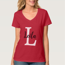 Personalisiertes Design mit rosa Monogramm und Nam T-Shirt