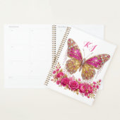 Personalisiertes Design mit rosa Schmetterlingsros Planer (Anzeige)