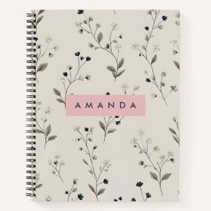 Personalisiertes Design neutraler Blume Notizblock