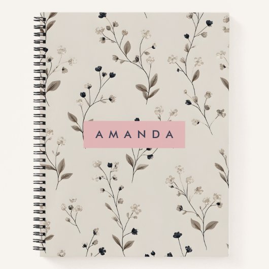 Personalisiertes Design neutraler Blume Notizblock (Vorderseite)