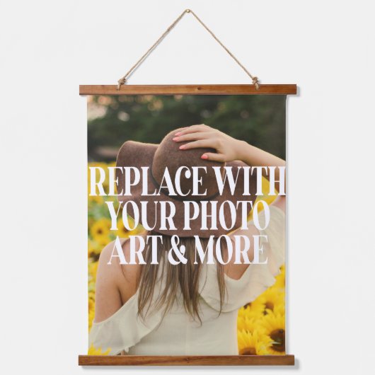 Personalisiertes Design Wandteppich Mit Holzrahmen (Vorderseite)