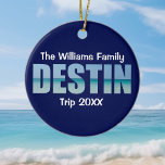 Personalisiertes Destin Beach Trip Foto auf der Rü Keramik Ornament<br><div class="desc">Diese coole Weihnachtsschmuck von Destin Florida mit Ihrem Foto auf der Rückseite bietet Ihnen Ihren personalisierten Gruppennamen für eine Wiedersehen oder einen Ausflug zur Smaragdküste. Die Buchstaben des Wortes DESTIN sind mit schönen Meeresfotografien gefüllt.</div>
