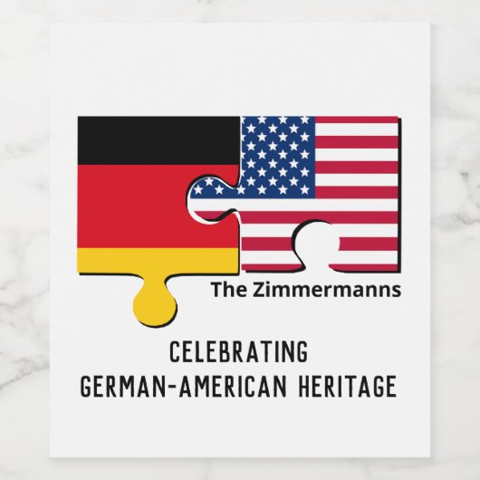 Personalisiertes DEUTSCHES AMERIKA Weinetikett (Einzelnes Label)