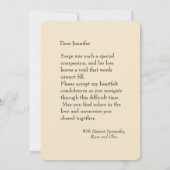 Personalisiertes deutsches Schäferhund-Loss-Beilei Karte (Rückseite)