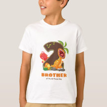 Personalisiertes Dino Birthday Tshirt für Bruder