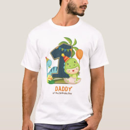 Personalisiertes Dino Birthday Tshirt für Daddy