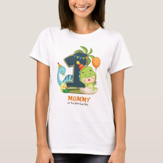 Personalisiertes Dino Birthday Tshirt für Mama