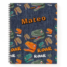 Personalisiertes Dinosaur Roar Name Notebook für J