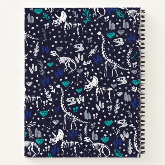 Personalisiertes Dinosaur Skeletts-Notebook Notizblock (Rückseite)