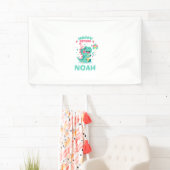 Personalisiertes Dinosaurier-Geburtstagsbanner Jun Banner (Insitu)