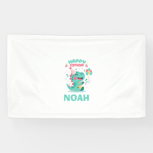 Personalisiertes Dinosaurier-Geburtstagsbanner Jun Banner