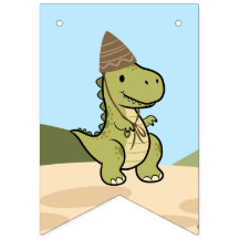 Personalisiertes Dinosaurier-Geburtstagsgirlande-B