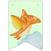 Personalisiertes Dinosaurier grün mit 2 Fotos Wimpelkette (Zweite Fahne)