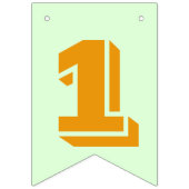 Personalisiertes Dinosaurier grün mit 2 Fotos Wimpelkette (Dritte Fahne)