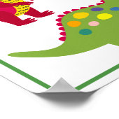 Personalisiertes Dinosaurier Kids Art Print Set Poster (Ecke)