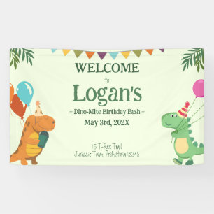 Personalisiertes Dinosaurier-Kindergeburtstagsbann Banner