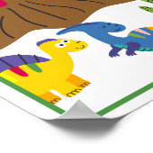 Personalisiertes Dinosaurier-Kinderkunst-Druckset Poster (Ecke)