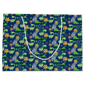 Personalisiertes Dinosaurier-Muster Große Geschenktüte (Rückseite)