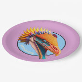 Personalisiertes Dinosaurier Party 9" Rundpapier T Pappteller (Schrägansicht)