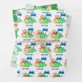 Personalisiertes Dinosaurier-Party Geschenkpapier Set (Beispiel)