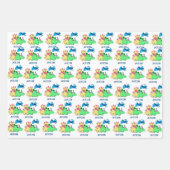 Personalisiertes Dinosaurier-Party Geschenkpapier Set (Vorderseite)