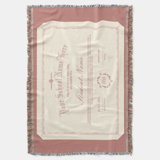 Personalisiertes Diplom Traditionelles Soft Red Decke (Vorderseite Vertikal)