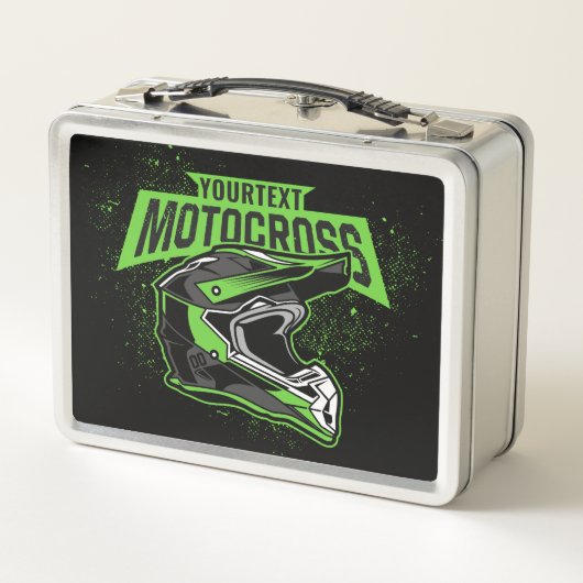 Personalisiertes Dirt Bike Motocross Racing Helm Metall Brotdose (Rückseite)