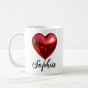 Personalisiertes Disco - Herz Kaffeetasse
