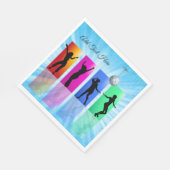 Personalisiertes Disco Party Retro Napkins Serviette (Ecke)