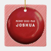 Personalisiertes Disk Golf-Geschenk Keramikornament (Rückseite)