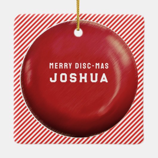 Personalisiertes Disk Golf-Geschenk Keramikornament (Rückseite)