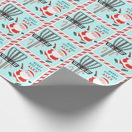 Personalisiertes Disk Golf Holiday Geschenk Geschenkpapier (Ecke)